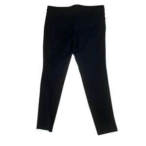 HUE Womens Black Pull On Leggings Wide Waistband Back Pockets XL Solid Stretch